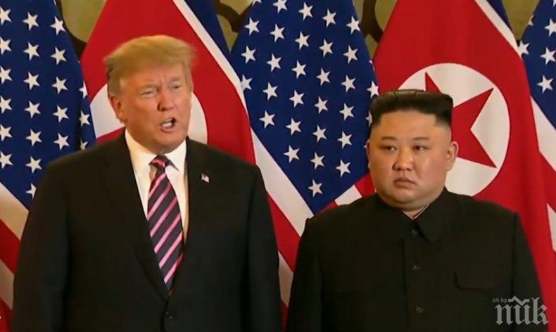 НАПРЕЖЕНИЕ: Искри между Тръмп и Ким - отмениха брифинга и обяда им