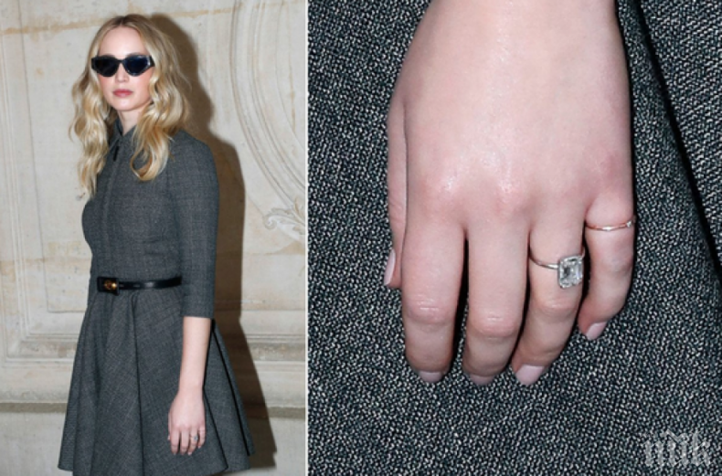 Дженифър Лорънс показа годежния пръстен 