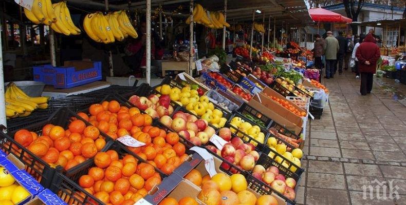 Отчетоха леко понижение на цените на храните на едро в страната
