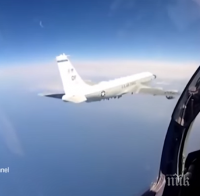 УНИКАЛНО ВИДЕО: Ето как Су-27 прихвана американски разузнавателен самолет над Балтийско море