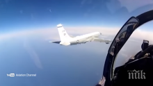 УНИКАЛНО ВИДЕО: Ето как Су-27 прихвана американски разузнавателен самолет над Балтийско море