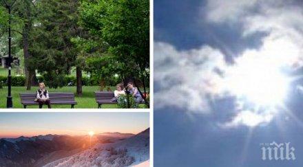 слънцето усмихва температурите скачат градуса времето уикенда