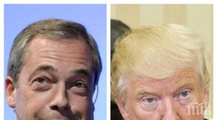 найджъл фараж обърнал призив доналд тръмп