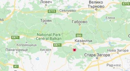 земетресение магнитуд регистрирано близо казанлък