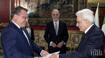 новият посланик италия връчи акредитивните писма президента серджо матарела снимки