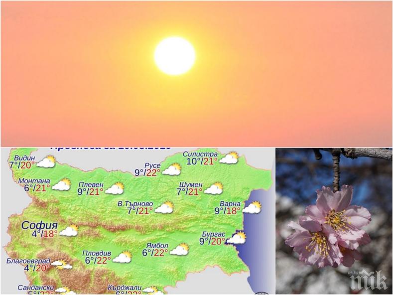 МАРТЕНСКА ИДИЛИЯ: Слънце и високи температури в неделя (КАРТА)
