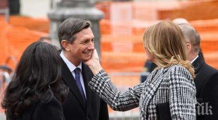 първо пик уникум президентшата деси потресаващ гаф гали жената румен радев колегата словения уникално видео снимка