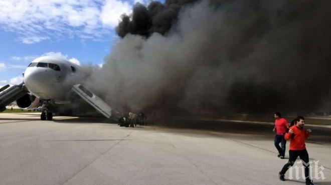 Самолет се запали при кацане на летището в Техеран