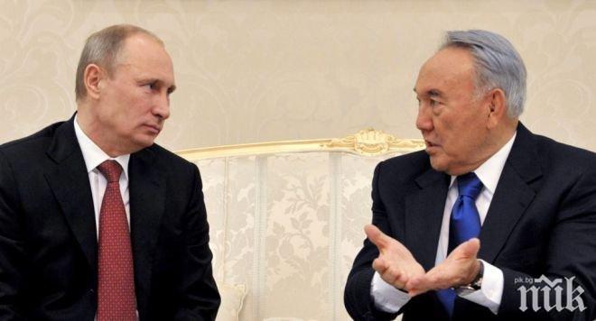 Кремъл засекрети разговор между Путин и подалия оставка Назарбаев