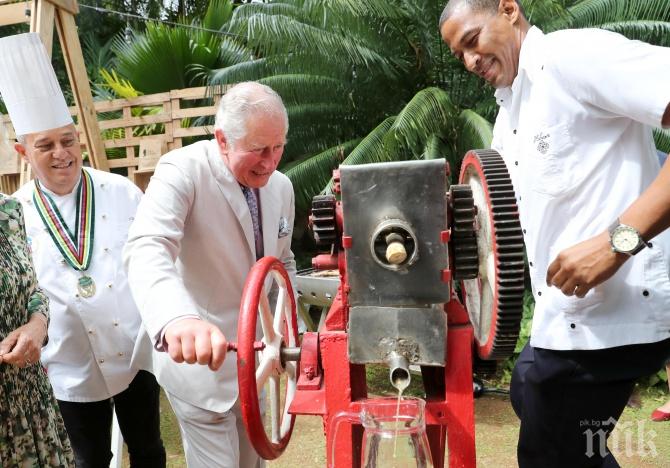 Принц Чарлз мля тръстика в Куба (СНИМКИ)