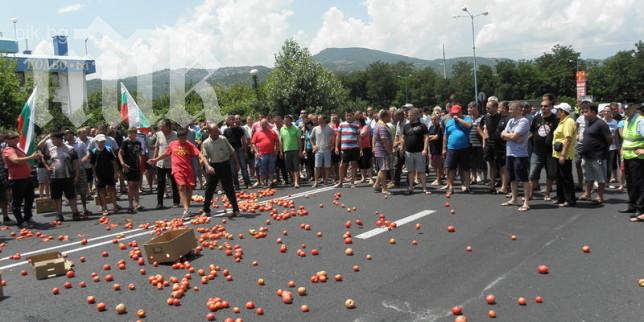 Няколко тона домати станаха на пюре на пътя Пловдив-Пещера