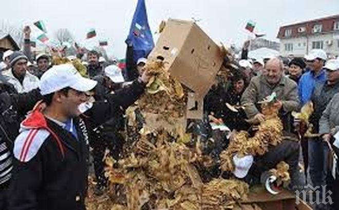 Тютюнопроизводители блокират пътя Шумен - Силистра