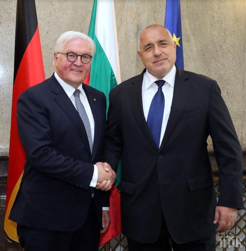 ПЪРВО В ПИК: Борисов прие германския президент - ето какво обсъдиха