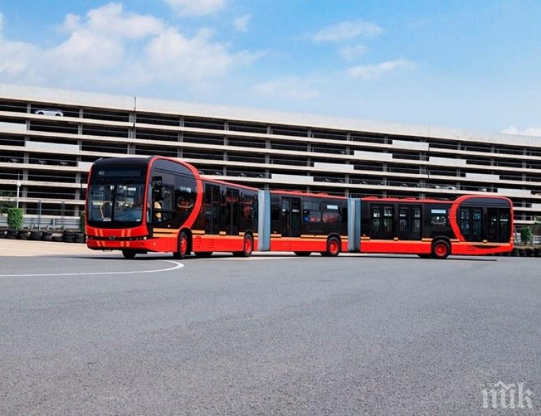 Най-дългият електрически автобус в света бе произведен в Китай