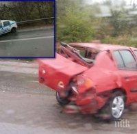 Дядо се заби в патрулка на 