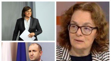политологът румяна коларова попиля нинова примата позитано правела мъж радев пререждала държавният глава искал съгласие инат