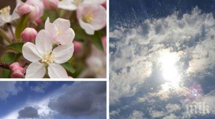 априлско слънце температурите тръгват нагоре облаците бъдат планините карта