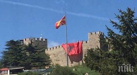 скандалът продължава разпъналият албанското знаме самуиловата крепост охрид албански град