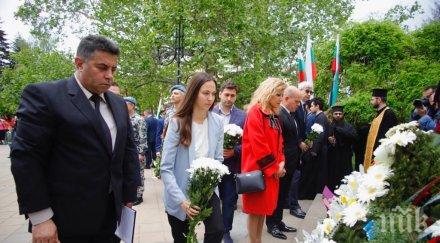 ева майдел андрей новаков положиха цветя паметника загиналите сръбско българската война русе