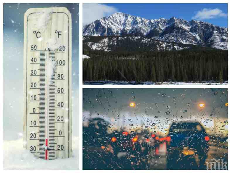 СЕВЕРОЗАПАДЕН ВЯТЪР НОСИ СТУД: В планините трупа сняг, термометрите падат до минус 3 