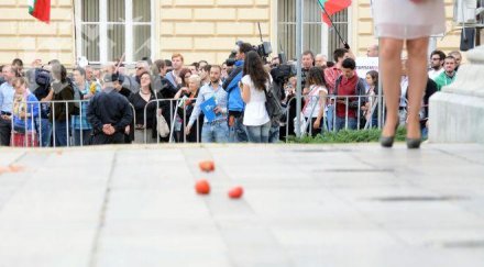 домати тоалетна хартия полетяха народното събрание