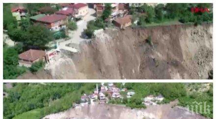 ужас турция голямо свлачище помете сгради джамия снимки