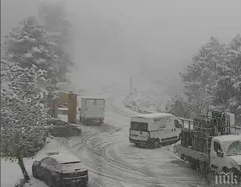 Опасно време: Сняг падна на остров Корсика