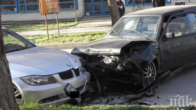 ОТ ПОСЛЕДНИТЕ МИНУТИ: Две коли се натресоха в центъра на Пловдив (ВИДЕО)