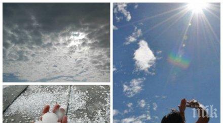 после слънцето връща летни температури задават градушки