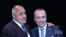 ПЪРВО В ПИК: Бойко Борисов удря рамо на Манфред Вебер на 24 май в Мюнхен