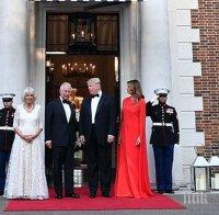 Тръмп и Мелания дадоха вечеря в Лондон, посрещнаха принц Чарлз и Камила (ВИДЕО)