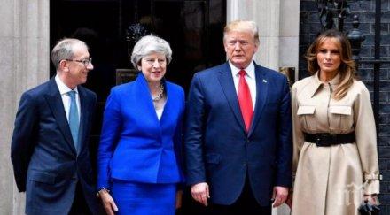 тръмп пристигна резиденцията тереза мей