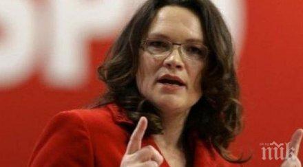 андреа налес хвърли оставка ръководните постове сдп германия