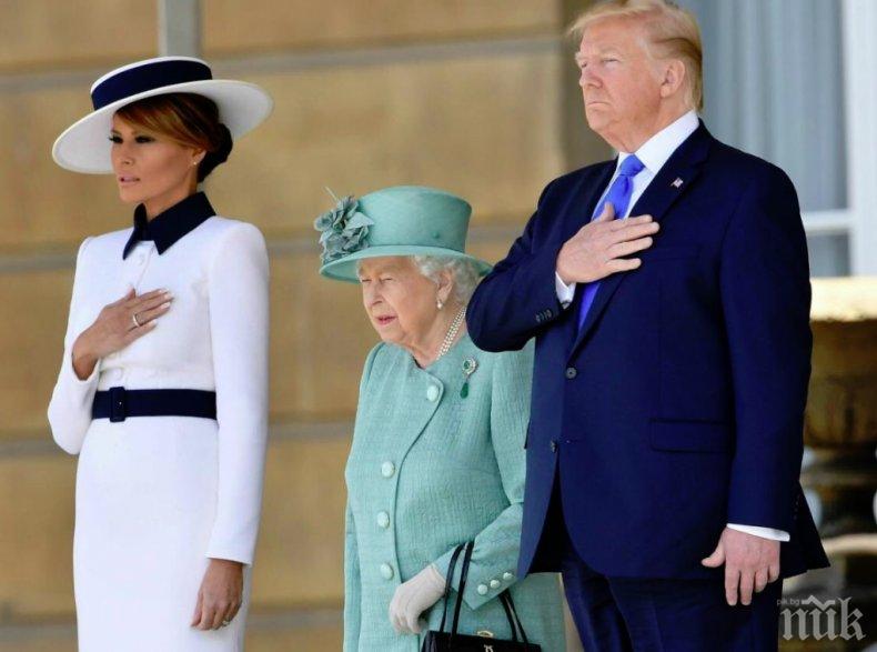 Елизабет II прие Доналд Тръмп и Мелания (СНИМКИ) 