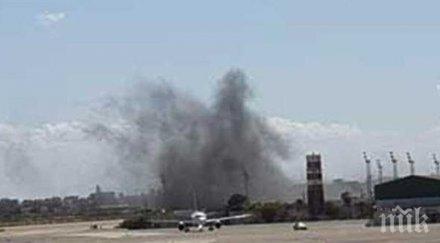 летището триполи било подложено въздушен удар