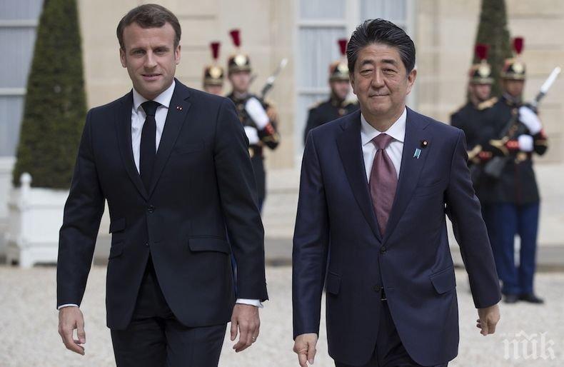 Еманюел Макрон и Шиндзо Абе ще се срещнат в Япония