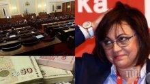 САМО В ПИК: Лъсна сметката на Корнелия Нинова - храни апарат от 151 души с близо 2 милиона държавна пара, лапнала 300 бона от частни лица (ДОКУМЕНТИ)