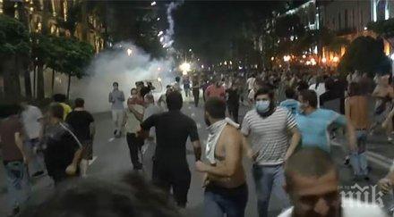 окървавен протест първа жертва размириците тбилиси