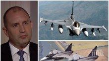 УНИЖЕНИЕТО НА ЕДИН ПРЕЗИДЕНТ: Радев - рекламен агент срещу Ф-16! Лобира нагло за "Грипен", натежал от опасни зависимости