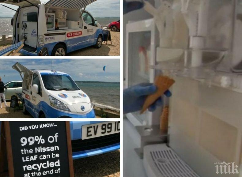 Електрически камион за сладолед срещу замърсяването в градовете