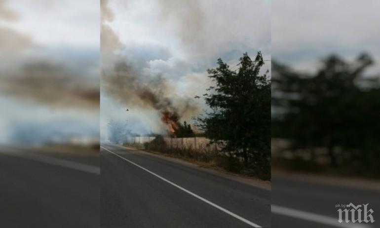 ОПАСНО! Пожар задими път към Варна