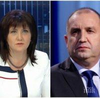 ИСКРИ В ЕФИР! Цвета Караянчева разби Радев: Президентът я кара на принципа 