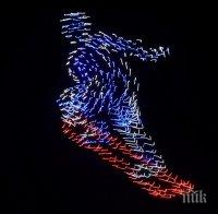 Дронове нарисуваха светещи дракони на фестивал в Китай (ВИДЕО)