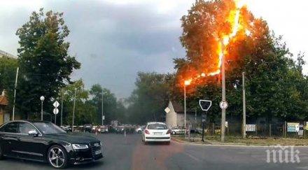 уникално видео мълния удари прелеза пещерско шосе пловдив