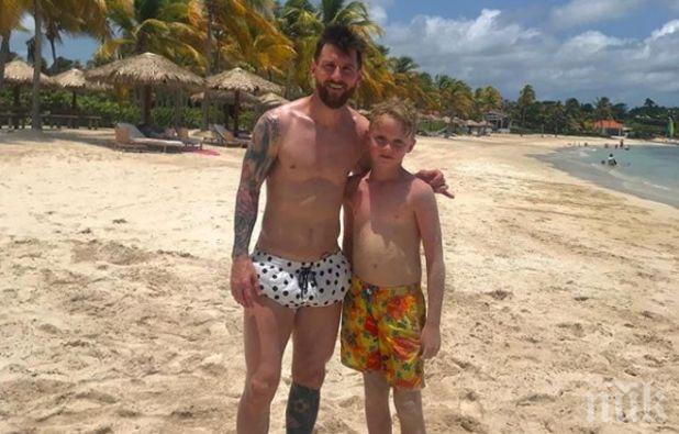 11-годишен преживя най-страхотната ваканция благодарение на Меси - игра футбол с него и се вози на яхтата му