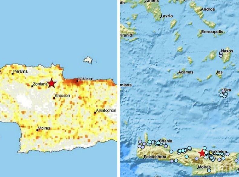 Земетресение с магнитуд 5.0 по Рихтер е било регистрирано на остров Крит