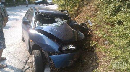 ужас без кола излетя пътя асеновград бачково пострадали