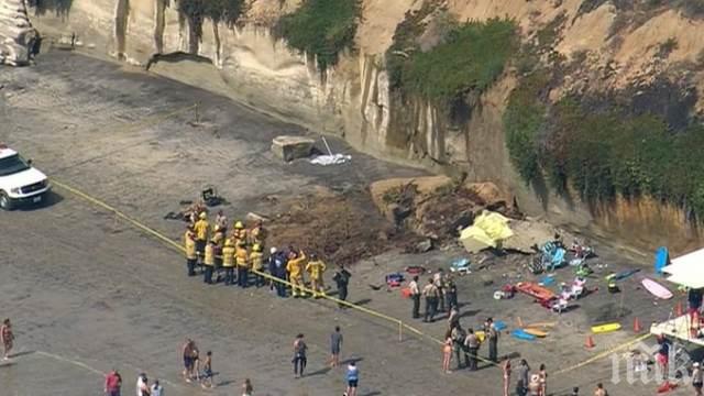 Скала се срути върху плажуващи в Калифорния, уби трима души