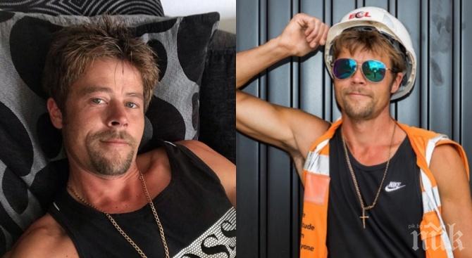 Британски строител, двойник на Брад Пит, не може да си отдъхне от фенки (СНИМКИ)