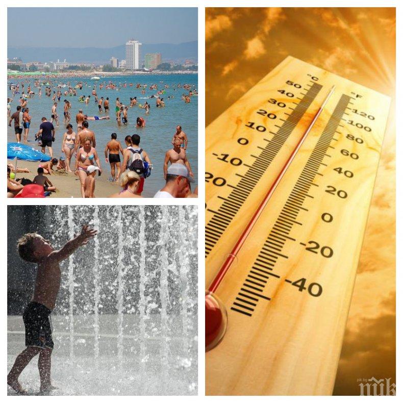 ЖЕГАТА ОТНОВО НИ МОРИ: Жълт код за опасно горещо време, ето къде термометрите ще подминат 35 градуса (КАРТА)